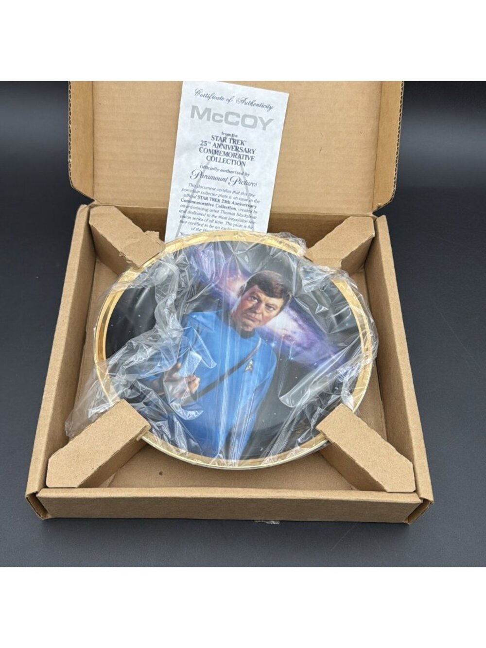 1991 Hamilton - Star Trek 25th Anniversary Commemorative Plate with COA - McCOY